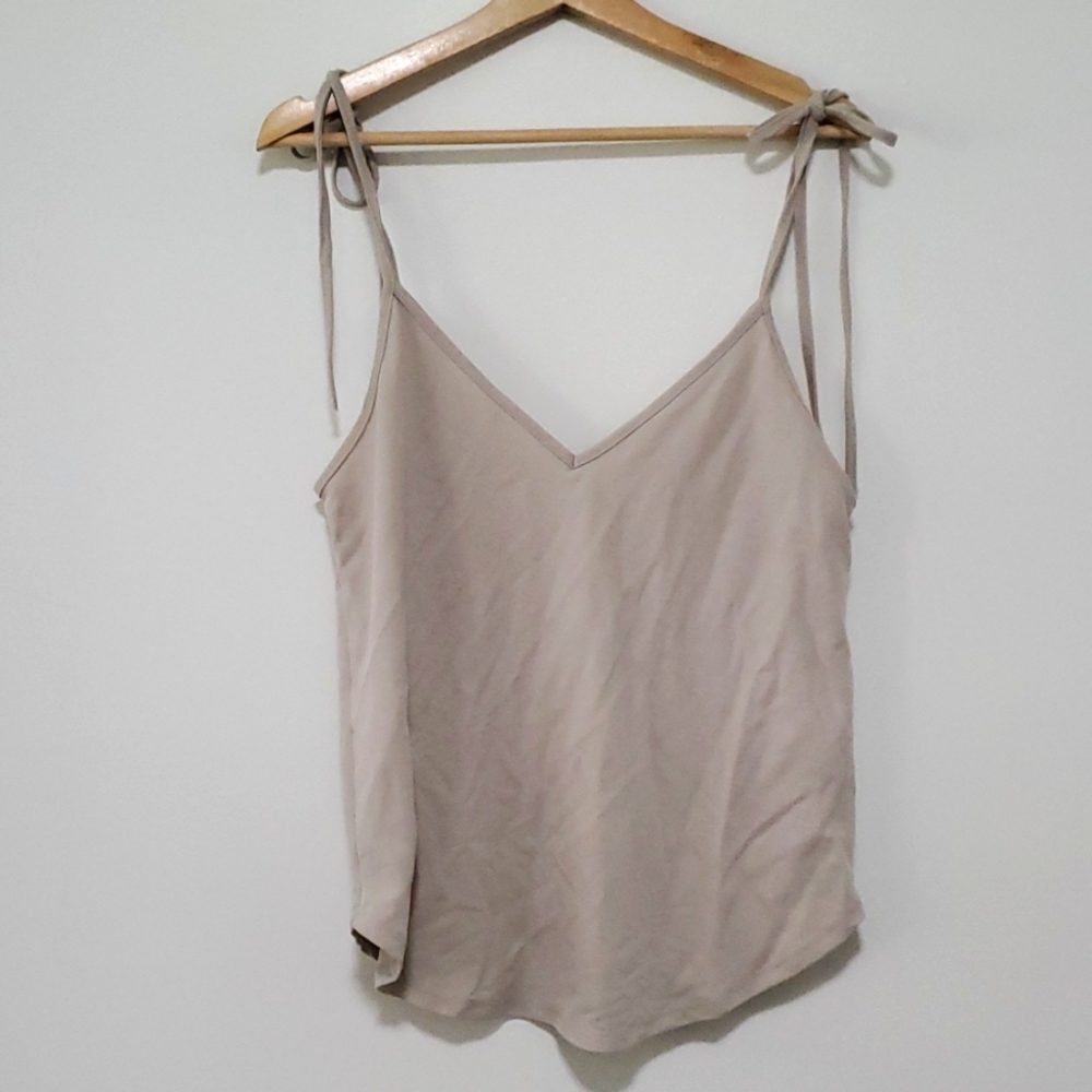 ZARA Tank with Ties linen texture